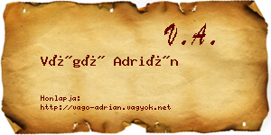 Vágó Adrián névjegykártya