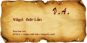 Vágó Adrián névjegykártya